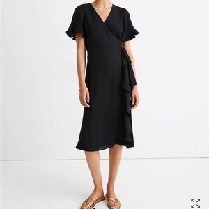 Madewell Ruffle Sleeve Wrap Dress